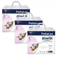 AIWIBI - Pañal Premium X3 XXG 22 (66 Pañales)