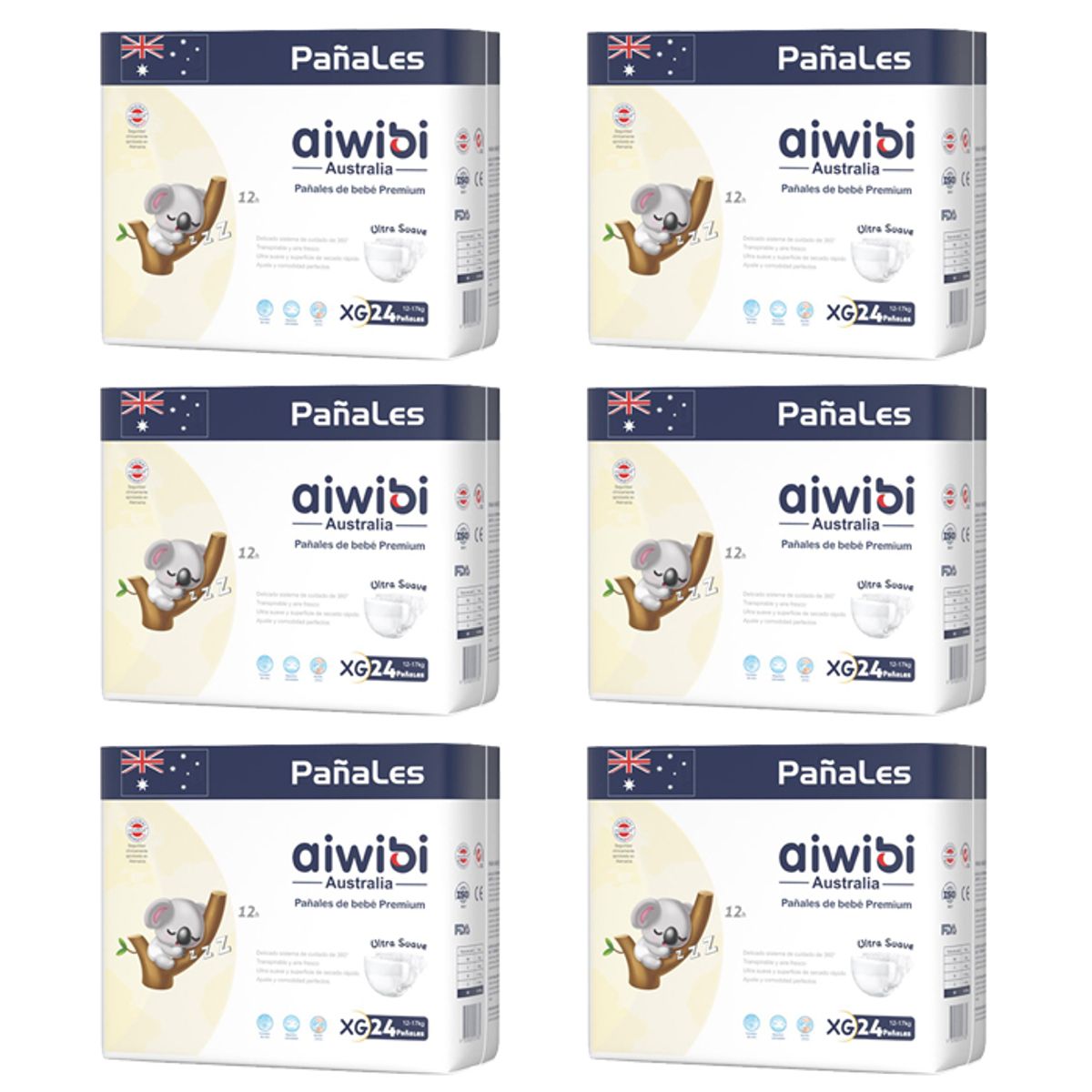 AIWIBI - Pañal Aiwibi Premium X6 XG 24 (144 Pañales)