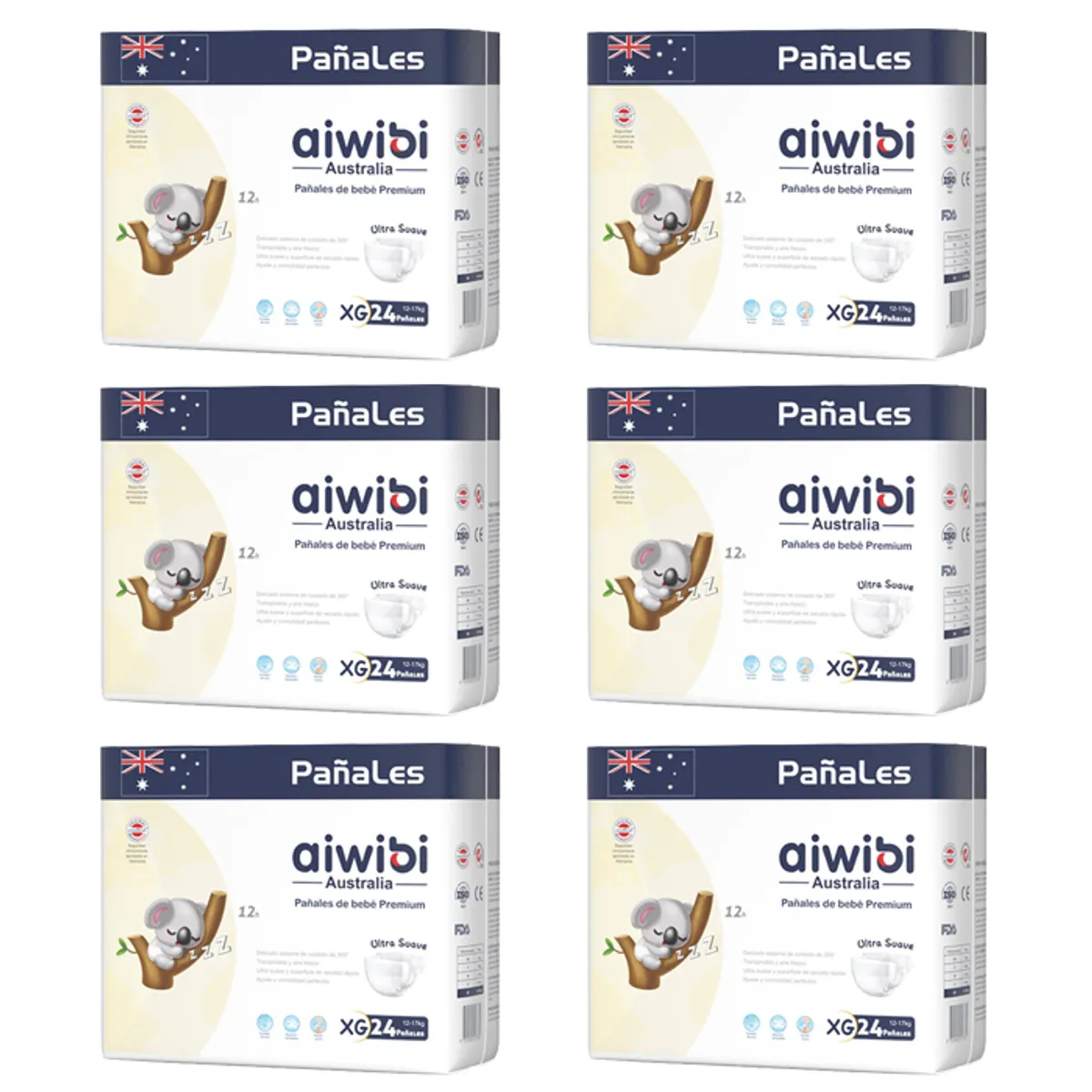 AIWIBI - Pañal Aiwibi Premium X6 XG 24 (144 Pañales)