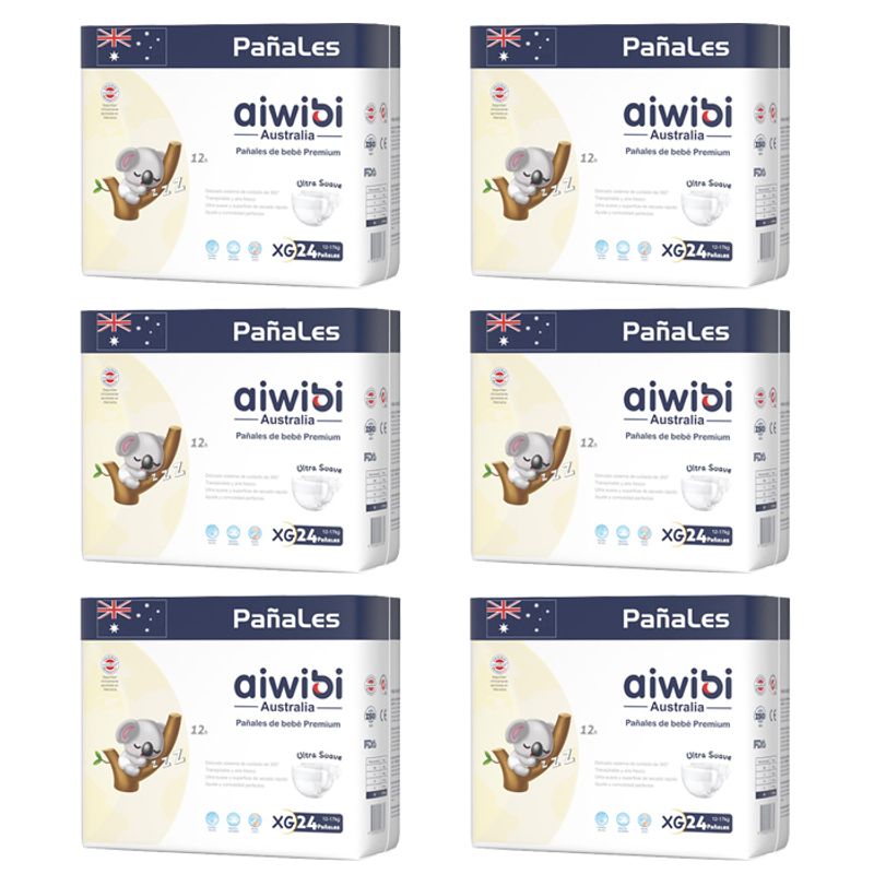 AIWIBI - Pañal Aiwibi Premium x6 XG 24 (144 Pañales)