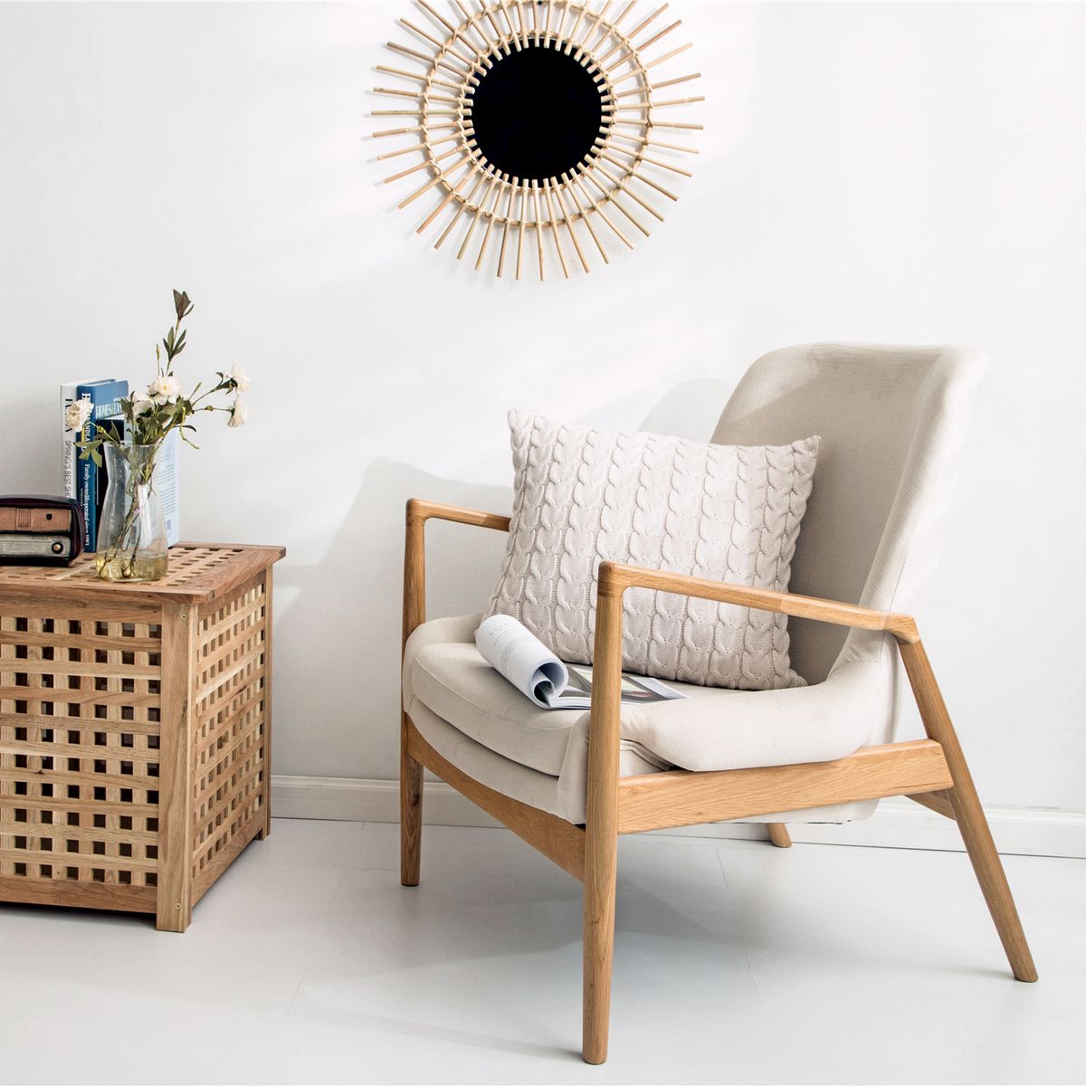 L LARENTIA - Funda Cojin Decorativo 45x45 Boho Larentia Acrilico Crema