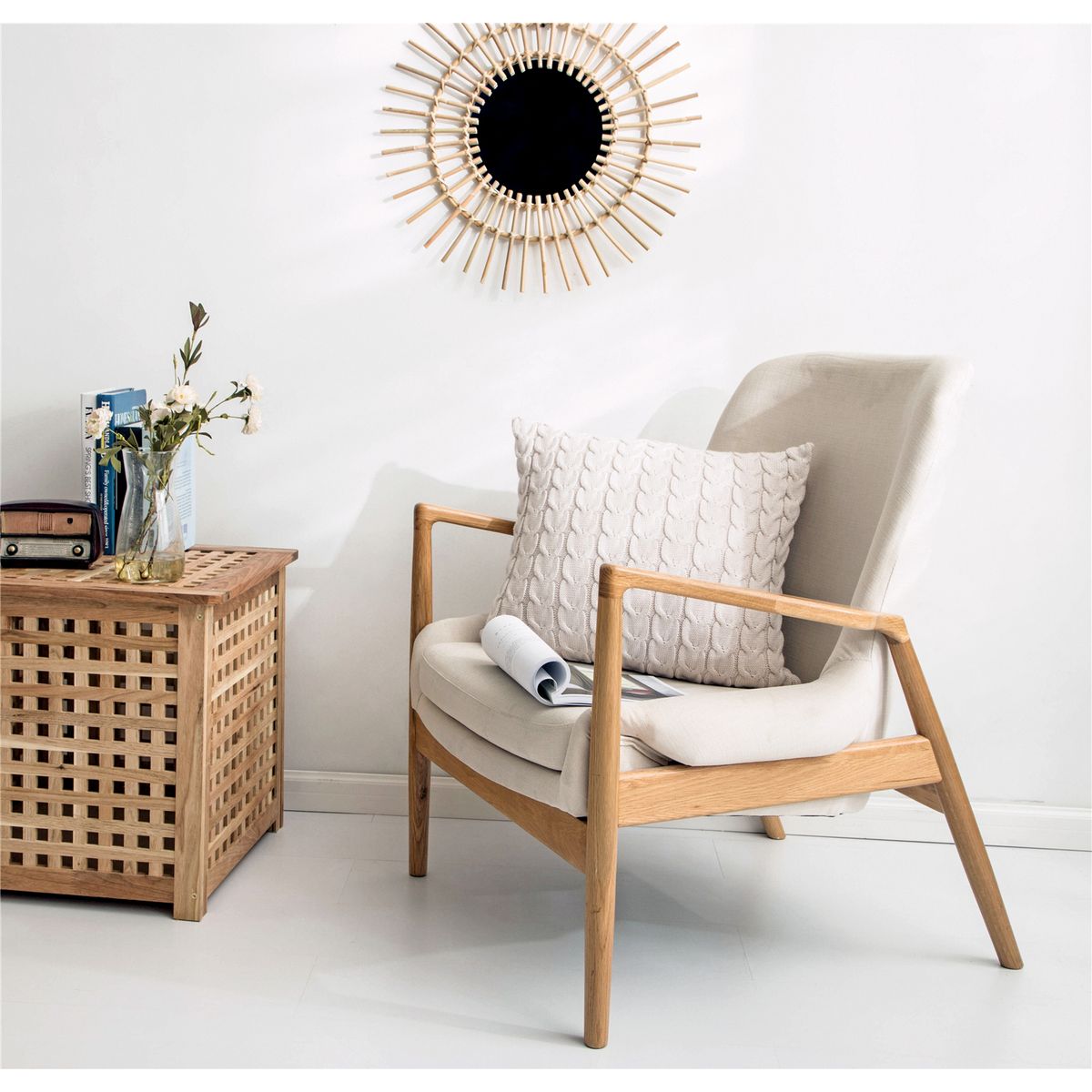 L LARENTIA - Funda Cojin Decorativo 45x45 Boho Larentia Acrilico Crema