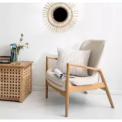 L LARENTIA - Funda Cojin Decorativo 45x45 Boho Larentia Acrilico Crema