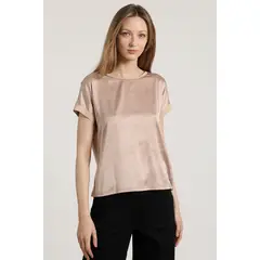 LIOLA - Polera básica satin mujer beige