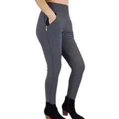 LIKE SHOP - Pantalón Calza Mujer Invierno Forro Interior Piel Bolsillos Cierre H1