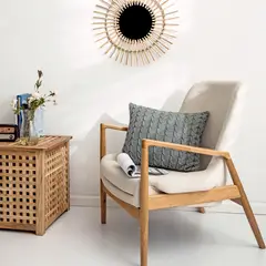 L LARENTIA - Funda Cojin Decorativo 45x45 Boho Larentia Acrilico Gris Oscuro