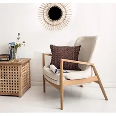 L LARENTIA - Funda Cojin Decorativo 45x45 Boho Larentia Acrilico Marrón Oscuro