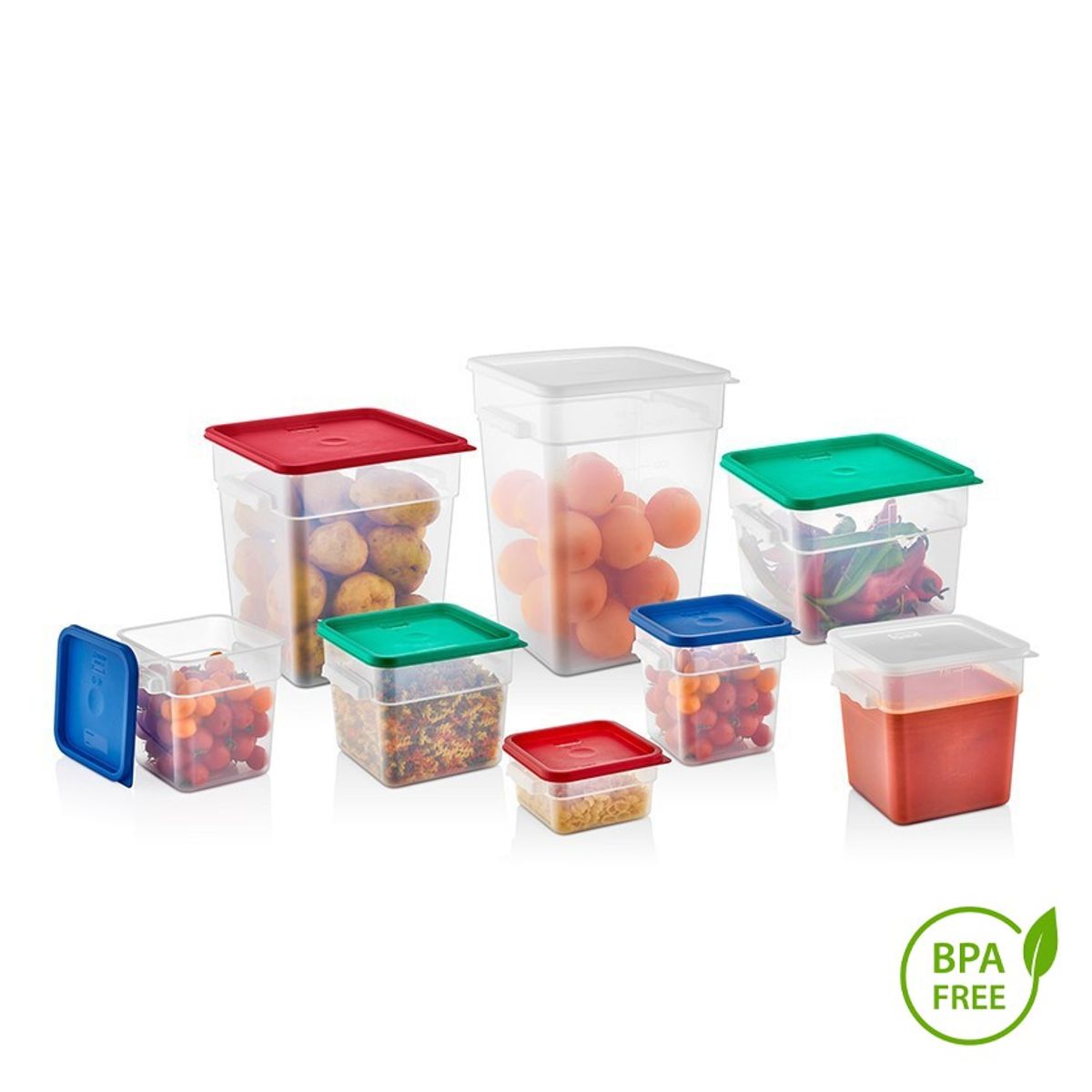 GASTROPLAST - Pack Recipiente Cuadrado Polipropileno 19 Lt Con Tapa Verde