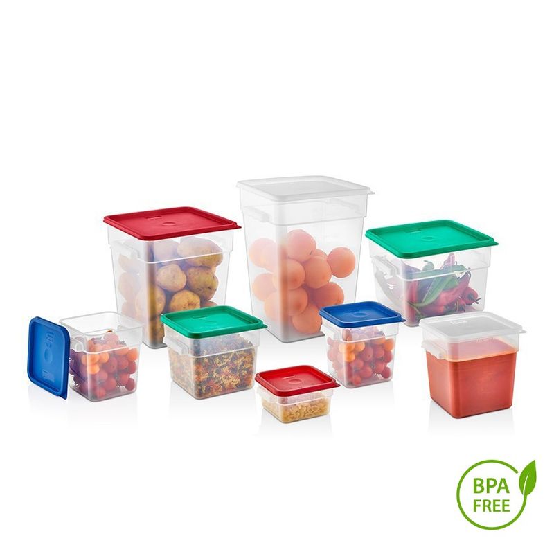 GASTROPLAST - Pack Recipiente Cuadrado Polipropileno 19 Lt Con Tapa Verde