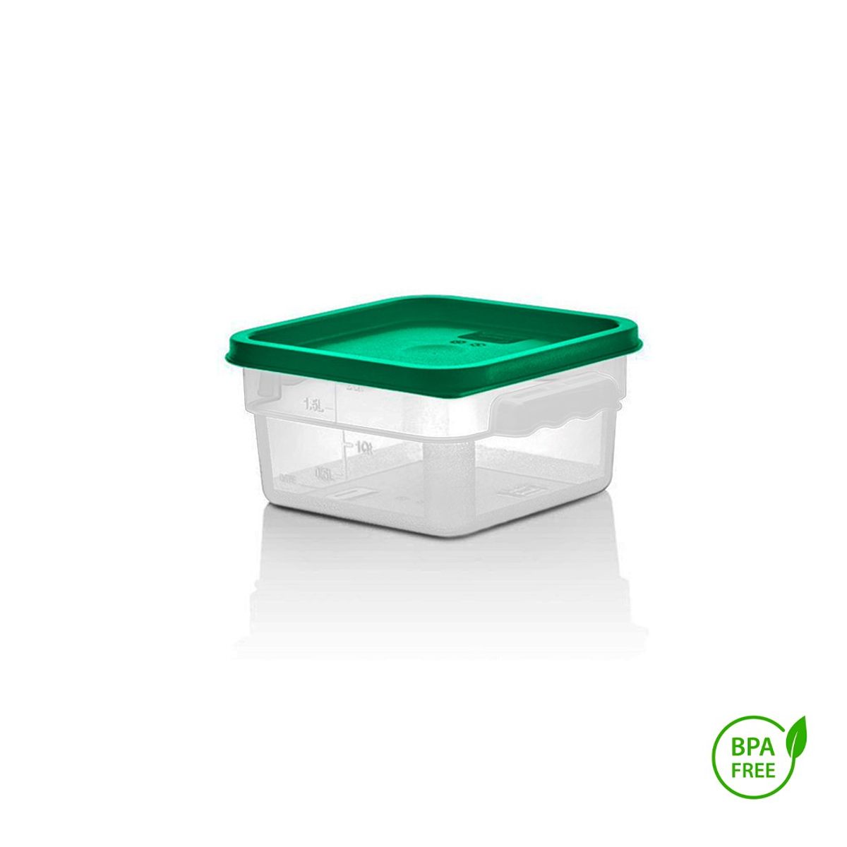 GASTROPLAST - Pack Recipiente Cuadrado Polipropileno 19 Lt Con Tapa Verde