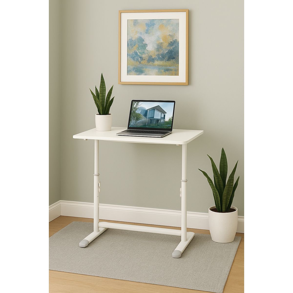 COSAS CASA - Escritorio con Altura Ajustable 80x60x63-86cm Funcional Bilbao Blanco