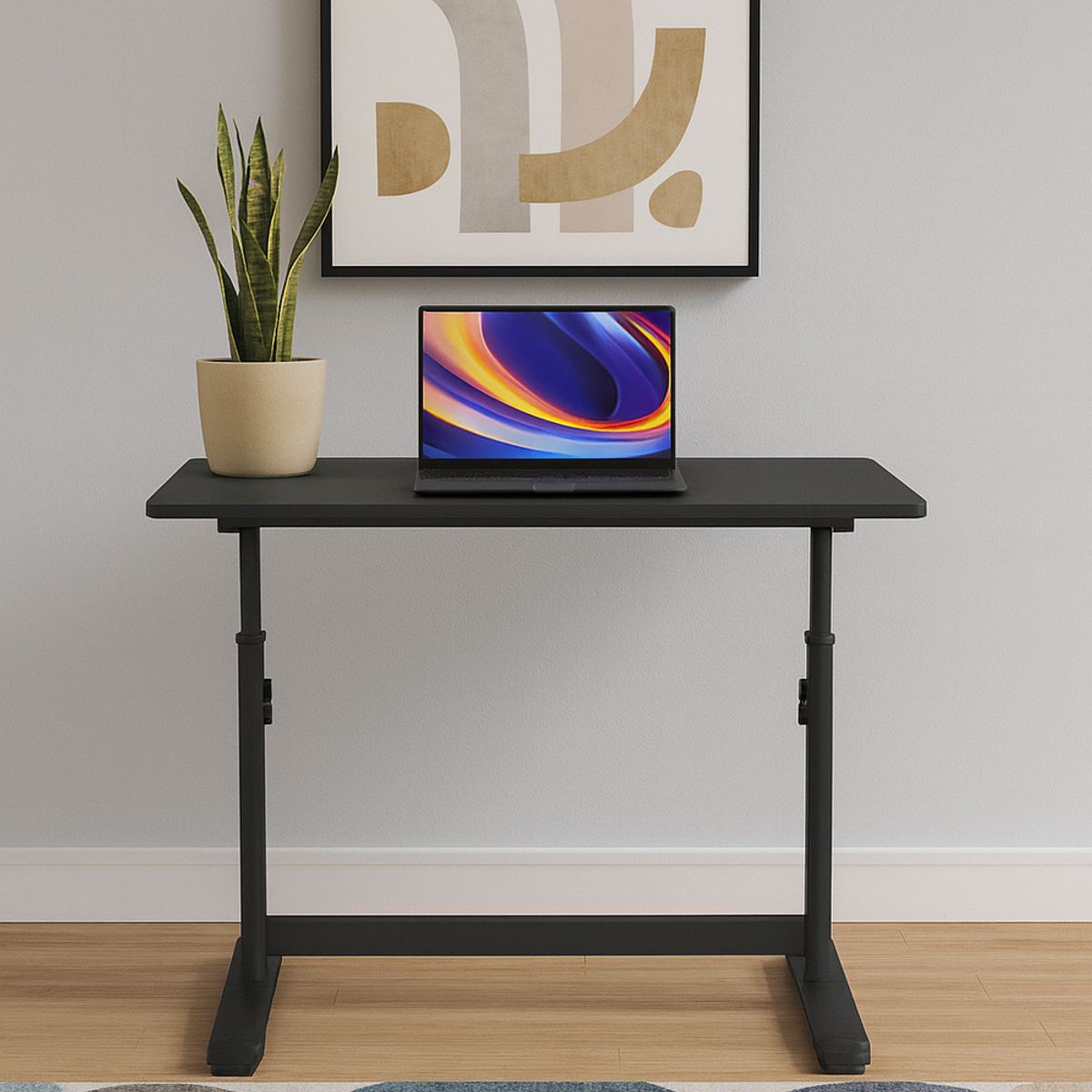 COSAS CASA - Escritorio con Altura Ajustable 80x60x63-86cm Funcional Bilbao Negro