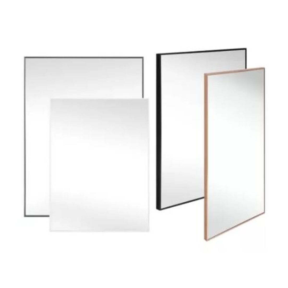 GENERICO - Espejo Rectangular 40x50cm Plast Office 4 Tonos Metalizados Negro