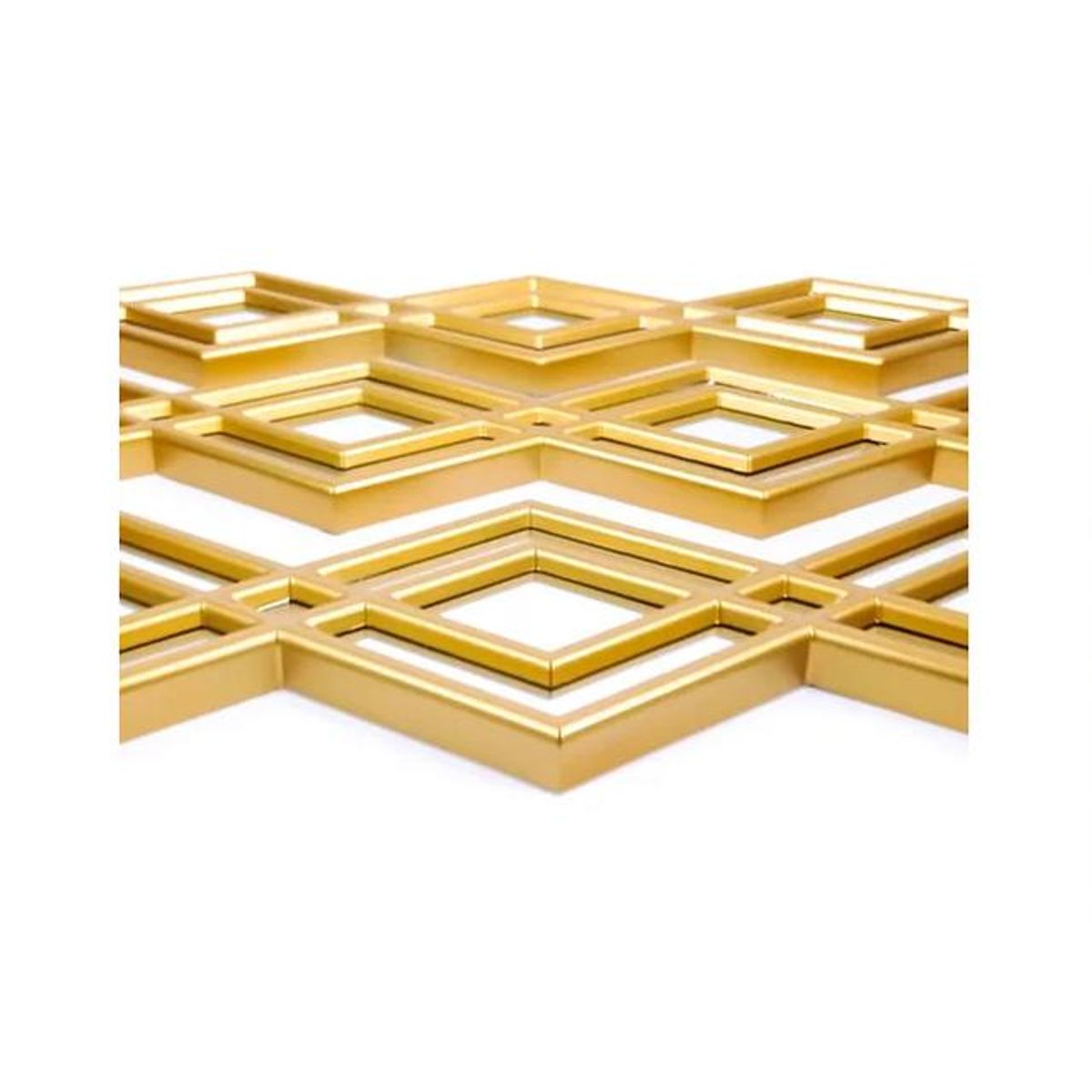 GENERICO - Espejo Decorativo Dorado Diseño Rombo 87x35cm