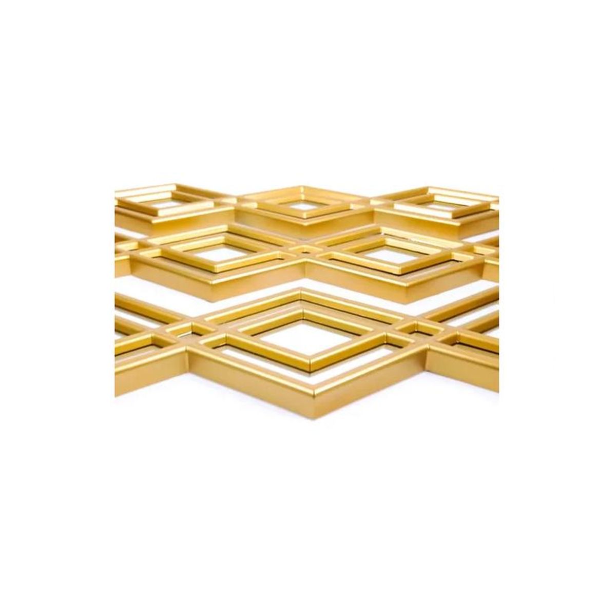 GENERICO - Espejo Decorativo Dorado Diseño Rombo 87x35cm