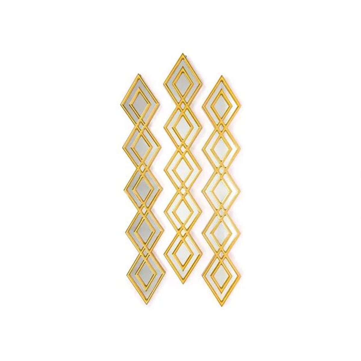 GENERICO - Espejo Decorativo Dorado Diseño Rombo 87x35cm