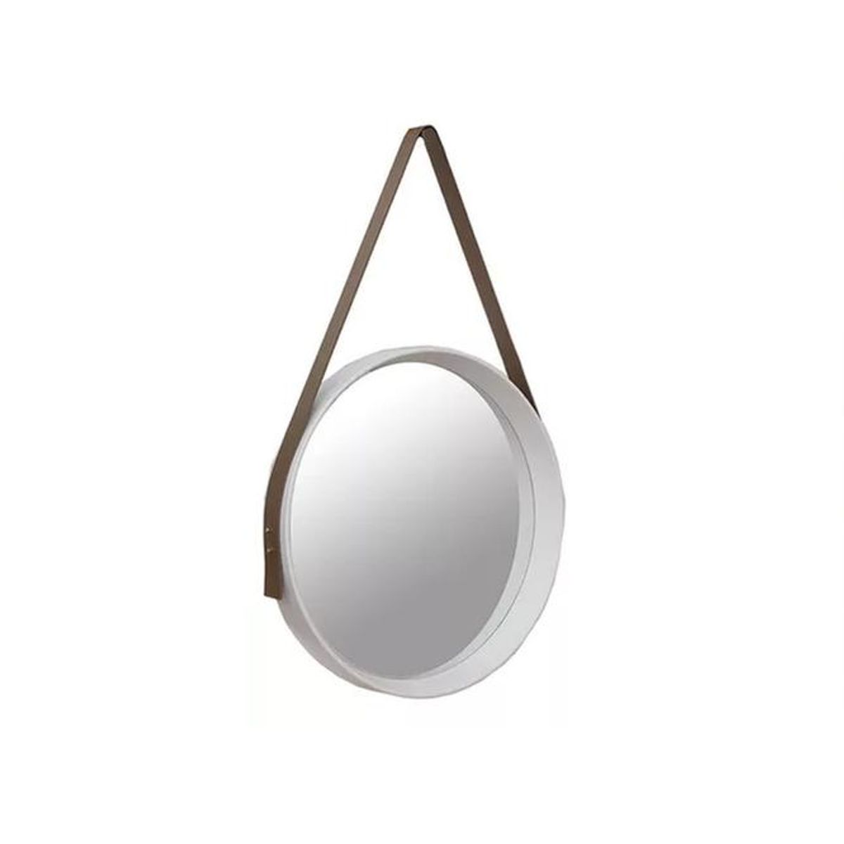 GENERICO - Espejo Circular 52cm Diámetro con Correa Plástica VGO Blanco o Negro