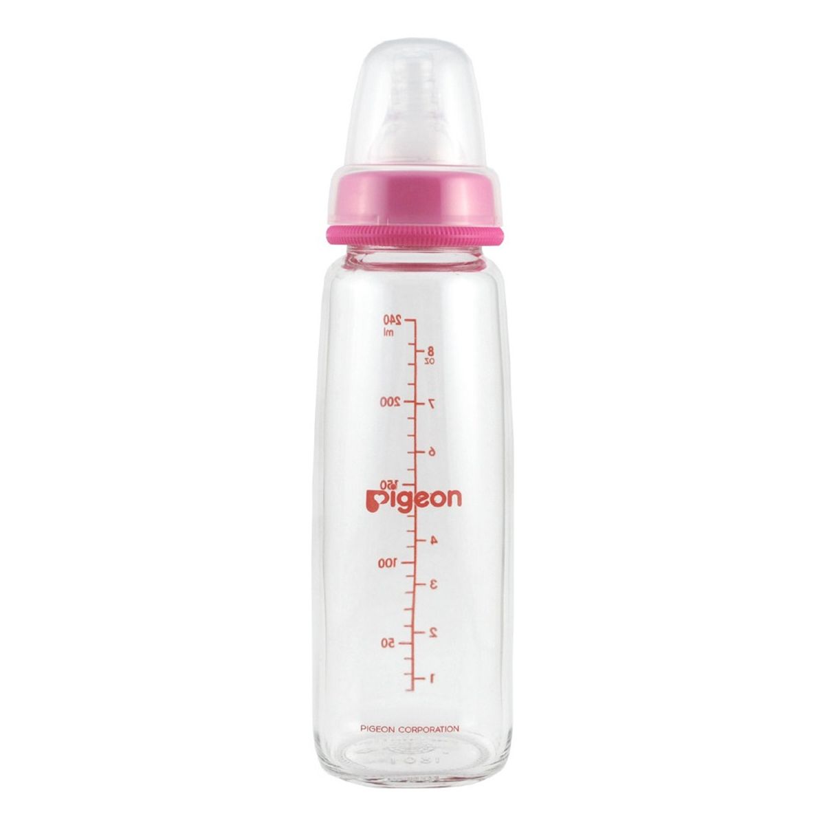 PIGEON - Biberón Pigeon Boca Standard (vidrio) 240 Ml Rosado