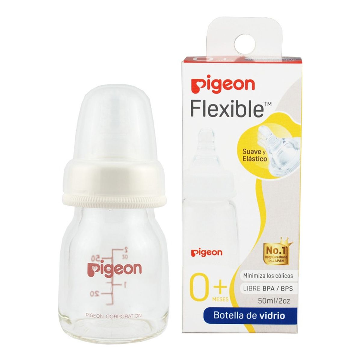 PIGEON - Biberón Pigeon Boca Standard (vidrio) 50 Ml