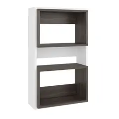 FMFURNITURE - Mueble Auxilar Muro Baño Eco Blanco Y Café