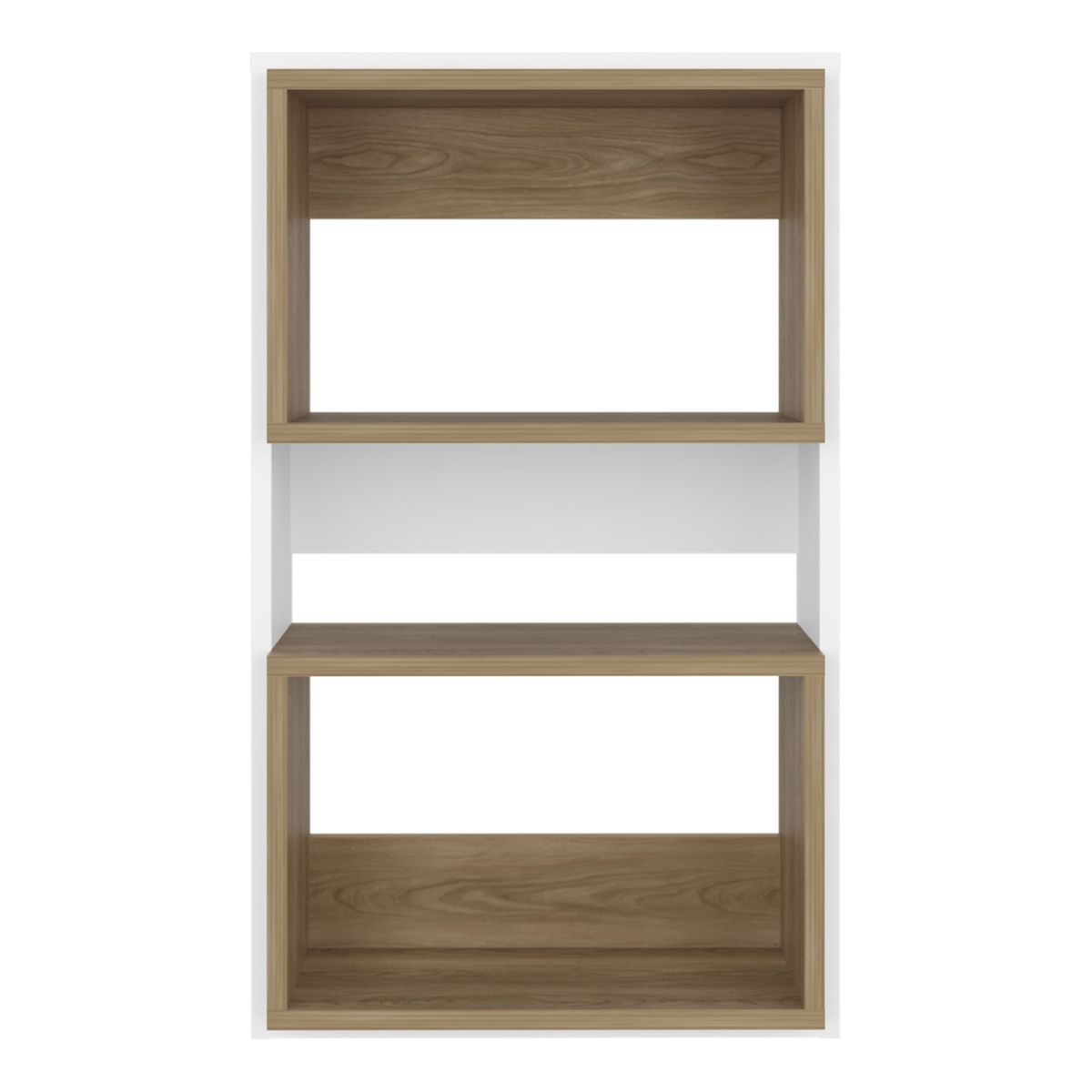 FMFURNITURE - Mueble Auxilar Muro Baño Eco Blanco Y Café Claro
