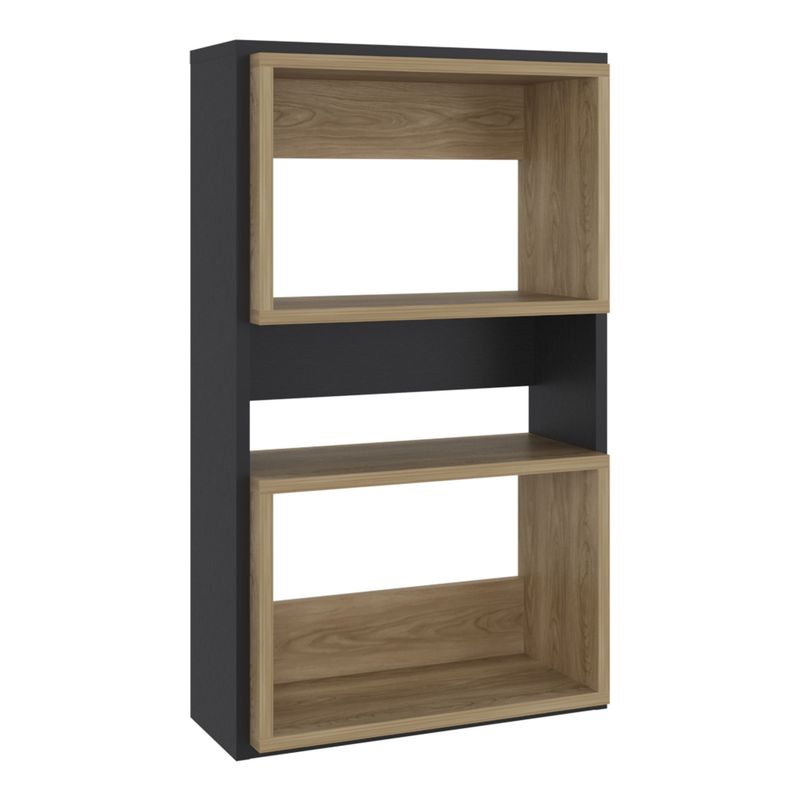 FMFURNITURE - Mueble Auxilar Muro Baño Eco Negro Y Café Claro