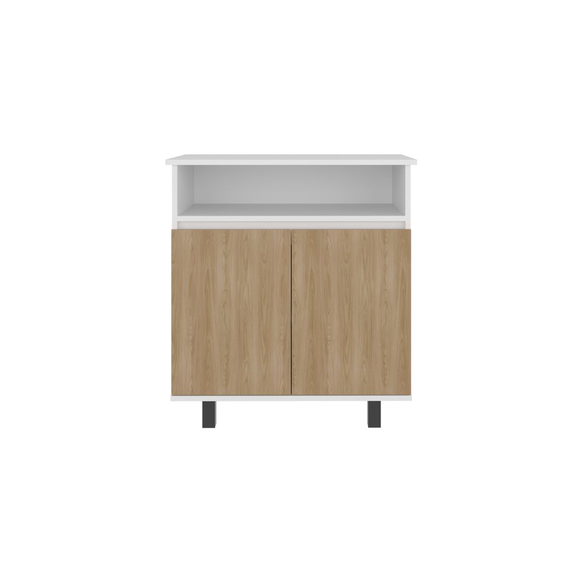 FMFURNITURE - Estacion De Café 2 Puertas Blanco Y Café Claro