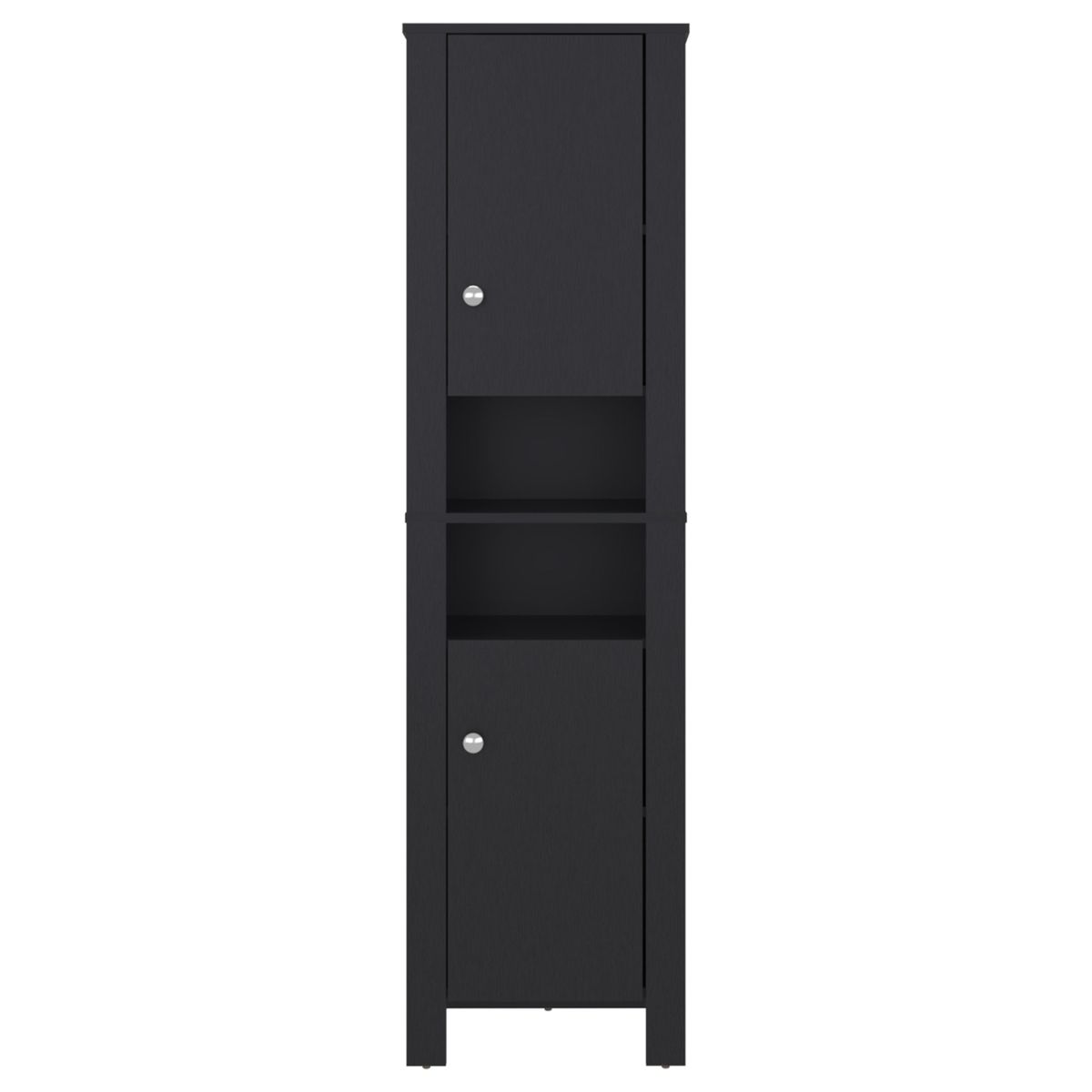FMFURNITURE - Estante Baño Organizador 2 Puertas Negro