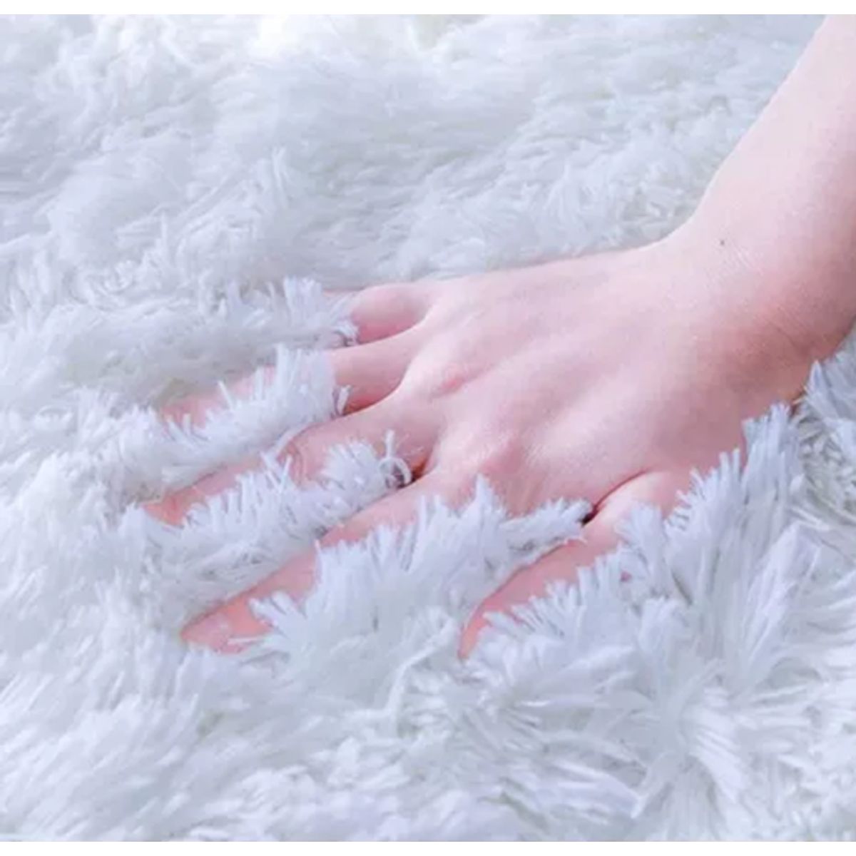 GENERICO - Alfombra Peluda Living Hogar 150x200 cm Blanca