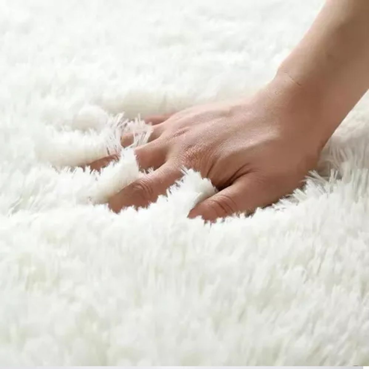 GENERICO - Alfombra Peluda Living Hogar 150x200 cm Burdeo