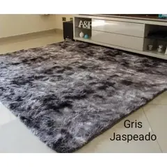 GENERICO - Alfombra Peluda Living Hogar 150x200 cm Gris Jaspeado