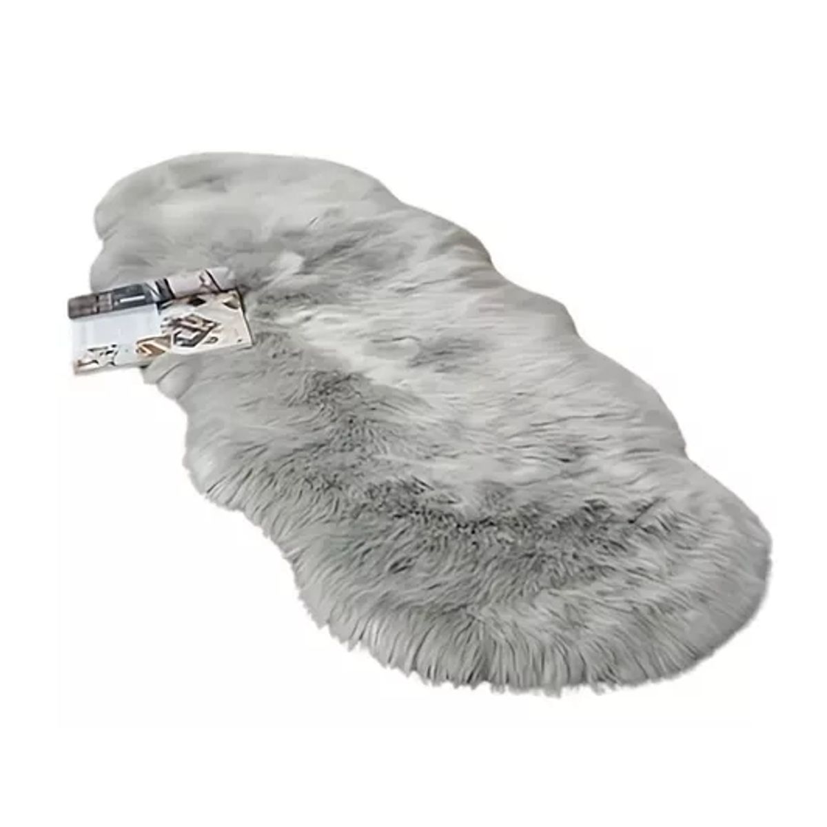 GENERICO - Alfombra Peluda Bajada de Cama 180x60 cm Gris Claro