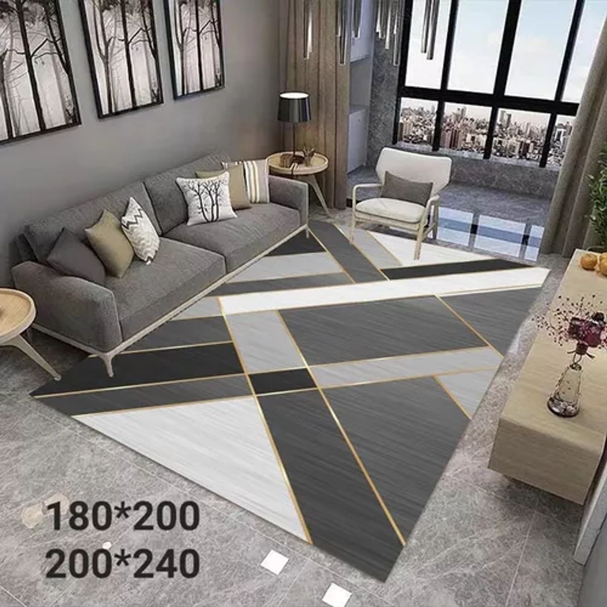 GENERICO - Alfombra Living con Diseños 180x200 cm Diseño 18