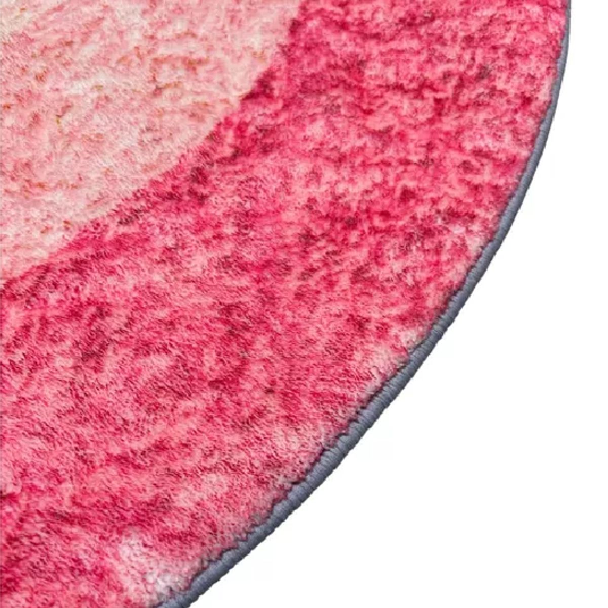 GENERICO - Alfombra Redonda 100 cm Super Suave Circulos Fucsia