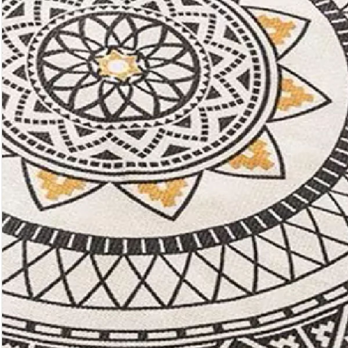 GENERICO - Alfombra Redonda 120 cm Quilín de LinoAlgodón Naranja