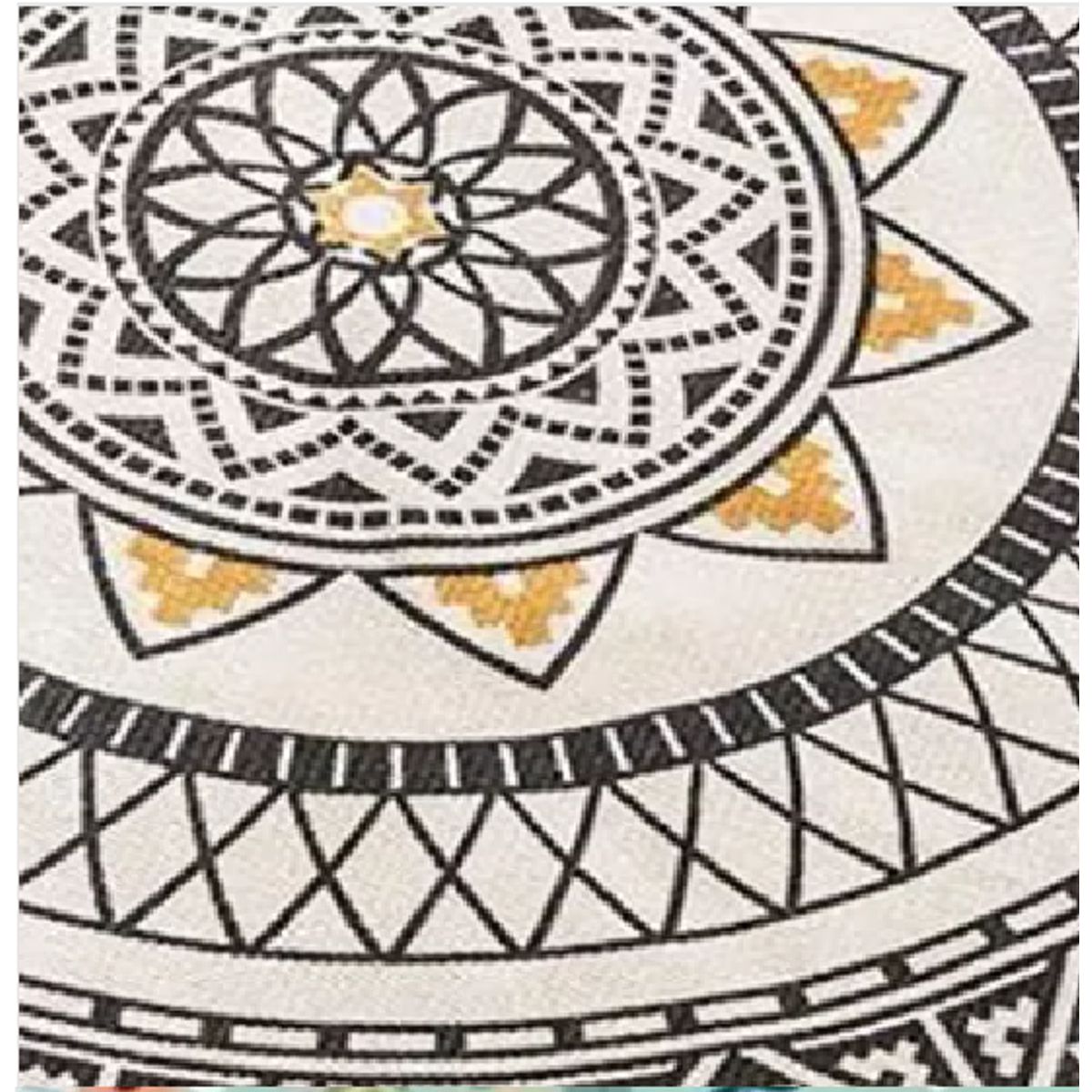 GENERICO - Alfombra Redonda 120 cm Quilín de LinoAlgodón Naranja