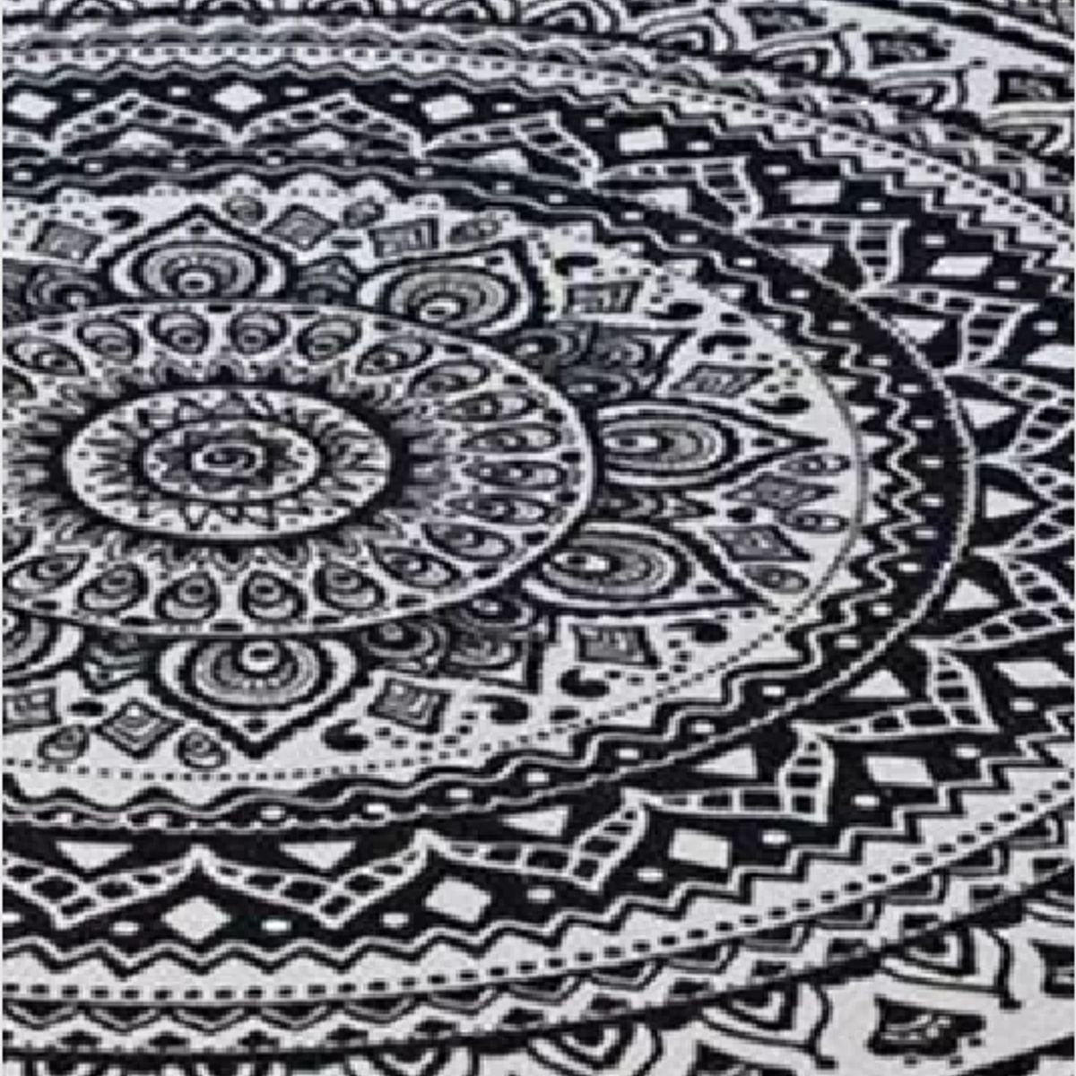 GENERICO - Alfombra Redonda 120 cm Quilín de LinoAlgodón Negro