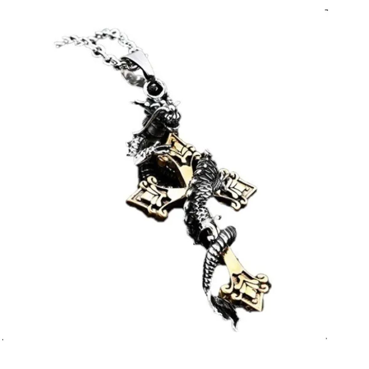 GENERICO - Collar Dragon Cruz Hombres Caballeros Moda Masculina