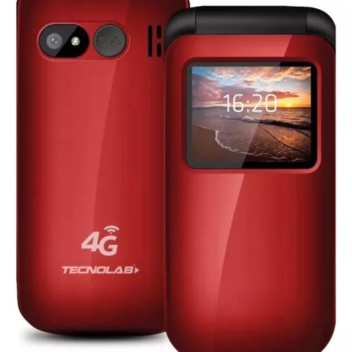 TECNOLAB - Celular Senior Tecnolab Shell Sos 4G  ROJO