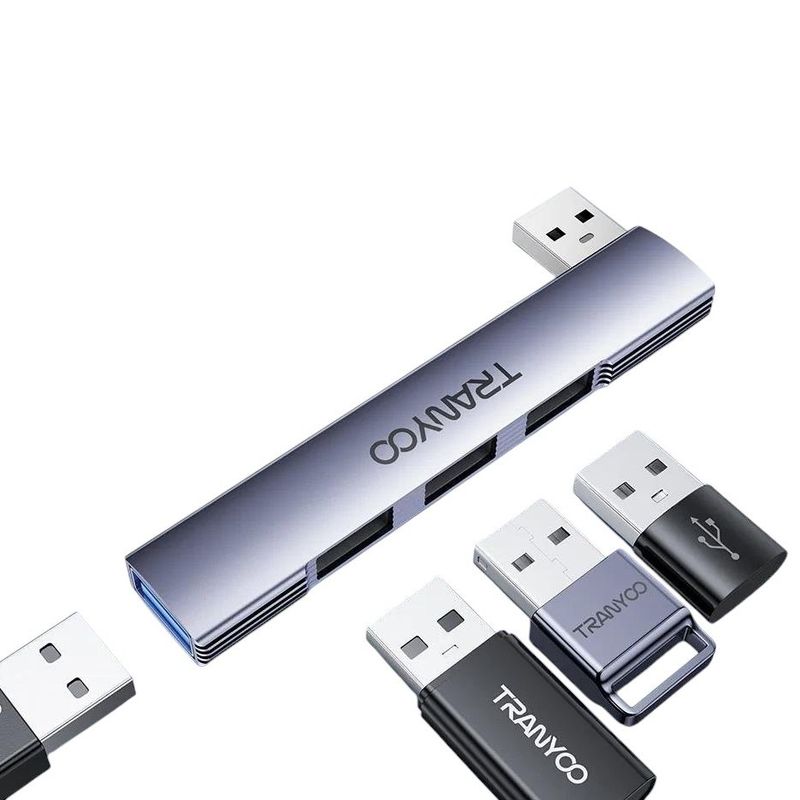 GENERICO - Adaptador Hub Usb 3.0 4 En 1 Tranyoo HB9-A