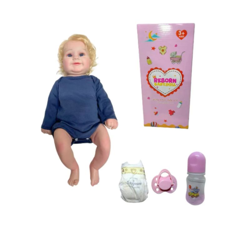 GENERICO - Muñeca Reborn Baby Doll 55 Cm + Accesorios