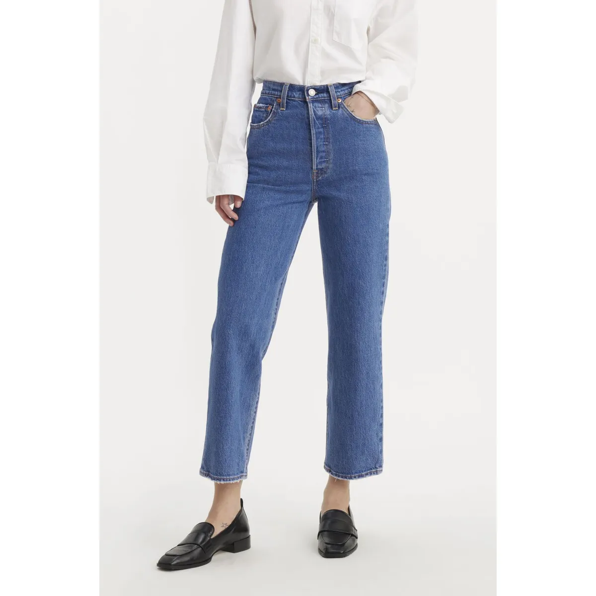 LEVIS - Jeans Mujer Ribcage Straight Ankle Celeste Levis