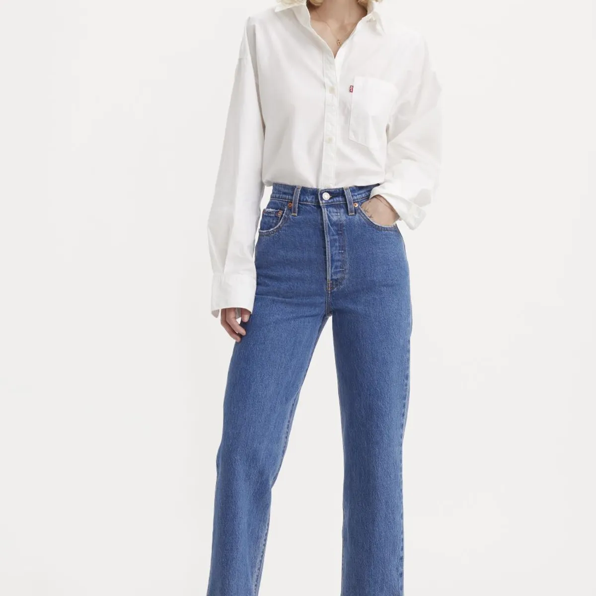 LEVIS - Jeans Mujer Ribcage Straight Ankle Celeste Levis