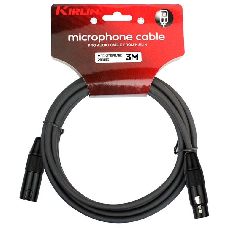 KIRLIN Cable XLR 3 metros MPC-270-3M - Negro
