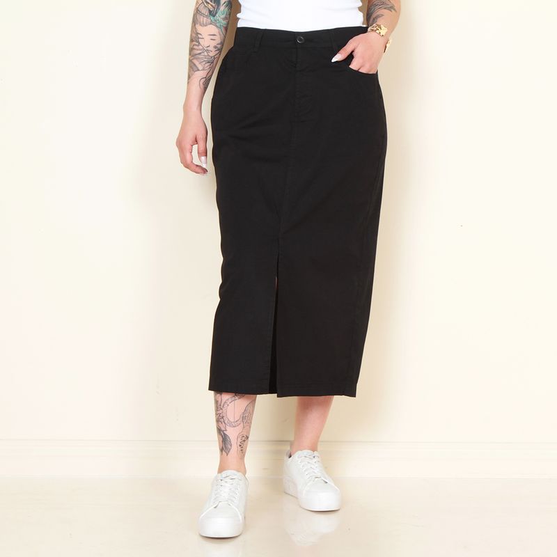 WADOS - FALDA CARGO SOLIDO PRETINA BASICA 1 BOTON