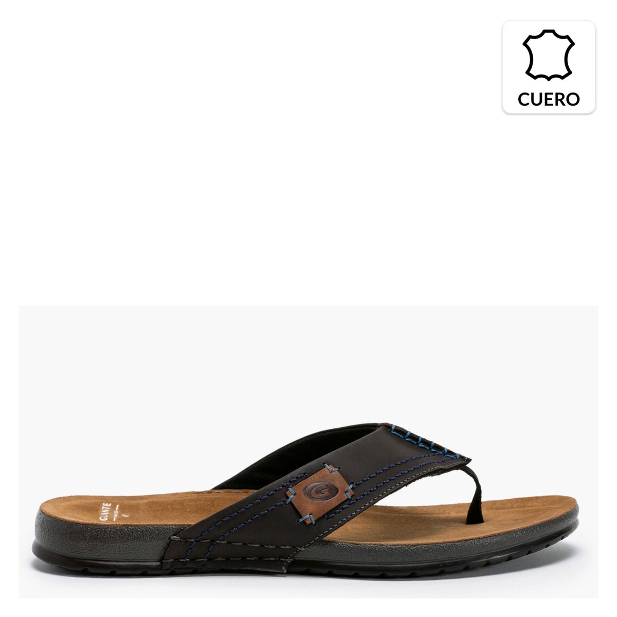 GUANTE - Sandalia Hombre Cuero Gris Guante