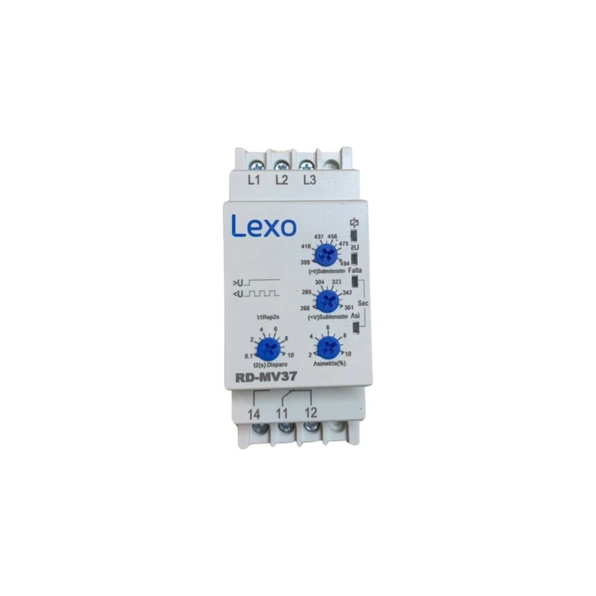 LEXO - Rele de Asimetria Monitor de Voltaje Trifasico 1NO + 1NC RD-MV37 - Lexo