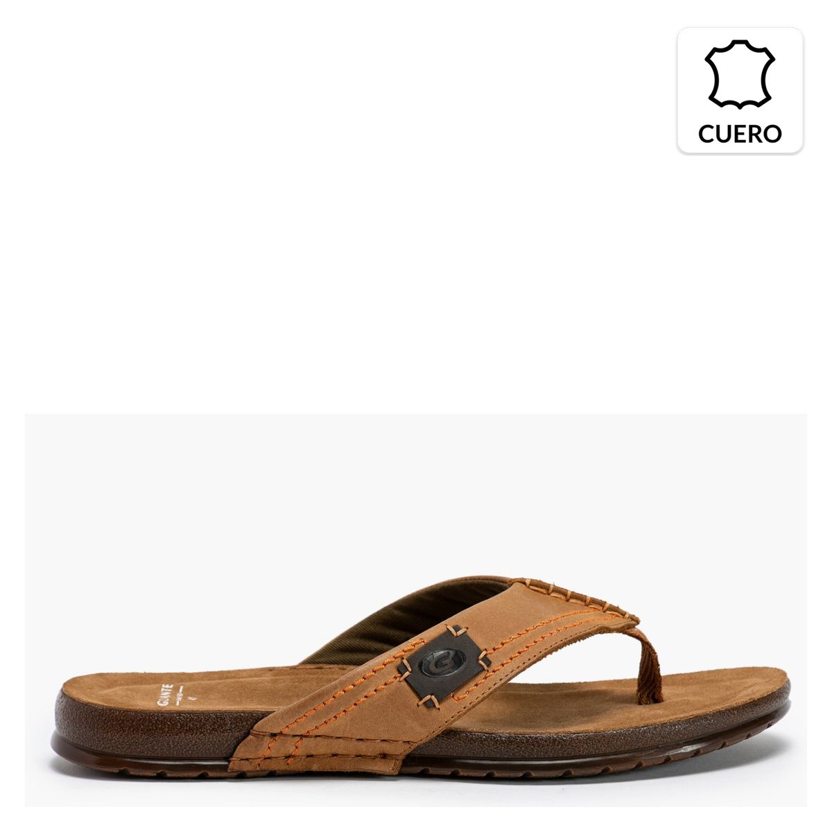 GUANTE - Sandalia Hombre Cuero Café Guante
