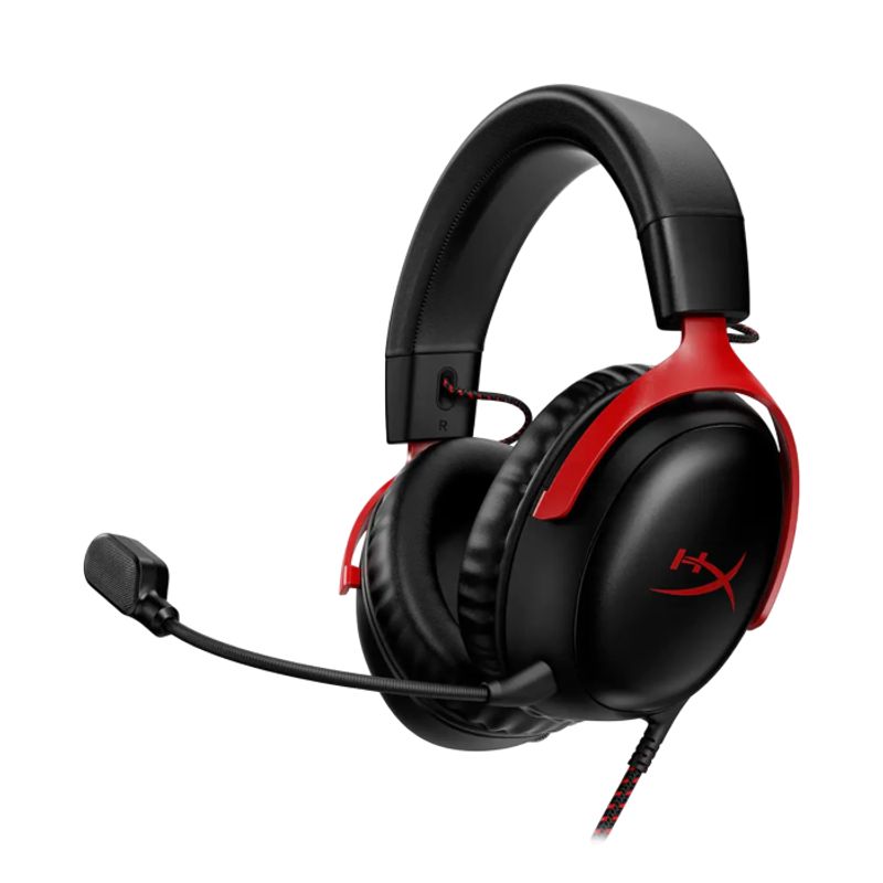 HYPERX - HyperX Cloud III Audífonos Gamer 35mm y USB con Micrófono Negro-Rojo