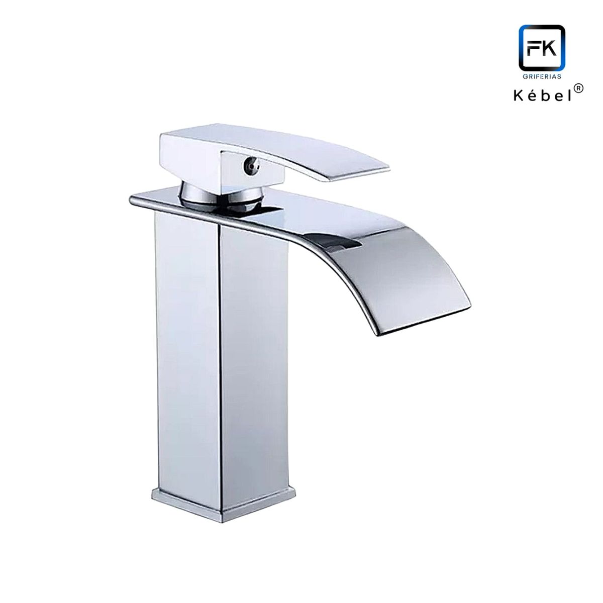 GENERICO - Llave Monomando Lavamanos Cascada Curva Chrome Kébel FK